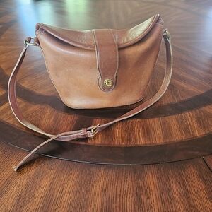 Coach Vintage Glove-Tanned Slouchy Brown Leather Crossbody Bag Made In USA